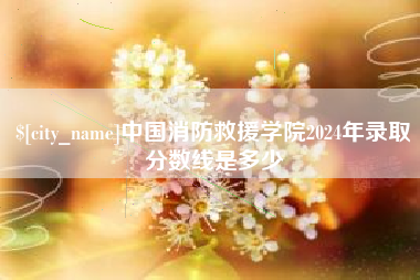 果洛中国消防救援学院2024年录取分数线是多少
