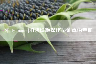 果洛消防设施操作员证真伪查询