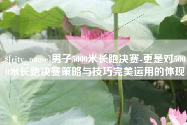果洛男子5000米长跑决赛-更是对5000米长跑决赛策略与技巧完美运用的体现