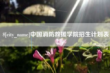 果洛中国消防救援学院招生计划表
